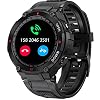 CyberDyer Smartwatch Herren Militärische Fitnessuhr 1.3” Touchscreen Stoppuhr mit Bluetooth-Anrufe, Schrittzähler, Gesundheits, Pulsuhr Schlafmonitor, Wasserdicht Fitness Tracker für iOS und Android
