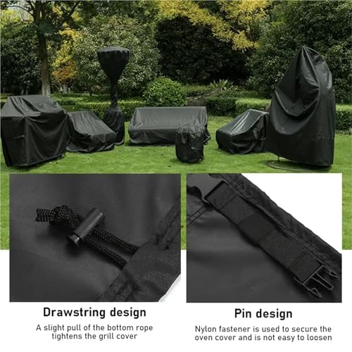 Wytrzymały wodoodporny pokrowiec na grilla – zewnętrzny pokrowiec ochronny Oxford 210D do grillowania pasuje do większości grillów (100 x 60 x 150 cm) - odporny na warunki atmosferyczne i
