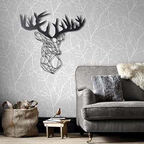 Tubibu Deer Head Stag Metal Wall Decor Metal Wall Art Decor Metal Sculpture Metal Wall Decor for Home Office Bedroom Living Room Outdoor Decoration 19.5X19.5 inches Cover