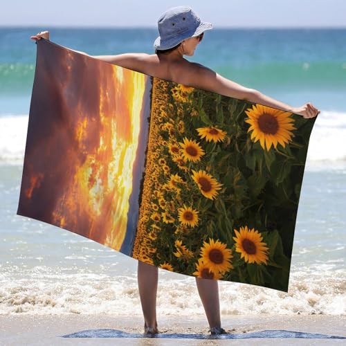 Serviette de plage soleil couchant serviette microfibre douce pour natation - 6