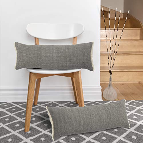 Lr Home Charcoal Gray Solid Fringed Throw Pillow, 1 Count (Pack Of 1) #TOP7