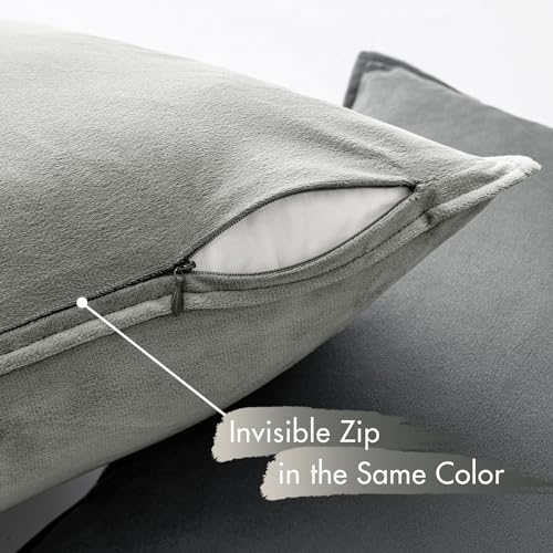 Miniatura 3 de Miulee Set De 4 Cojines De Terciopelo 40x40cm Gris - Funda Para Sofá, Cama Y Decoración - Licitación Terciopelo Envuelto