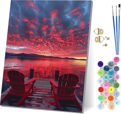 v G DIY Paint by Numbers for Adults i LbgqS hG  Lbg uVƃANG̋ yCgoCio[ l̃NtgANeBre z[ ItBX ւ̃Mtg 40x5