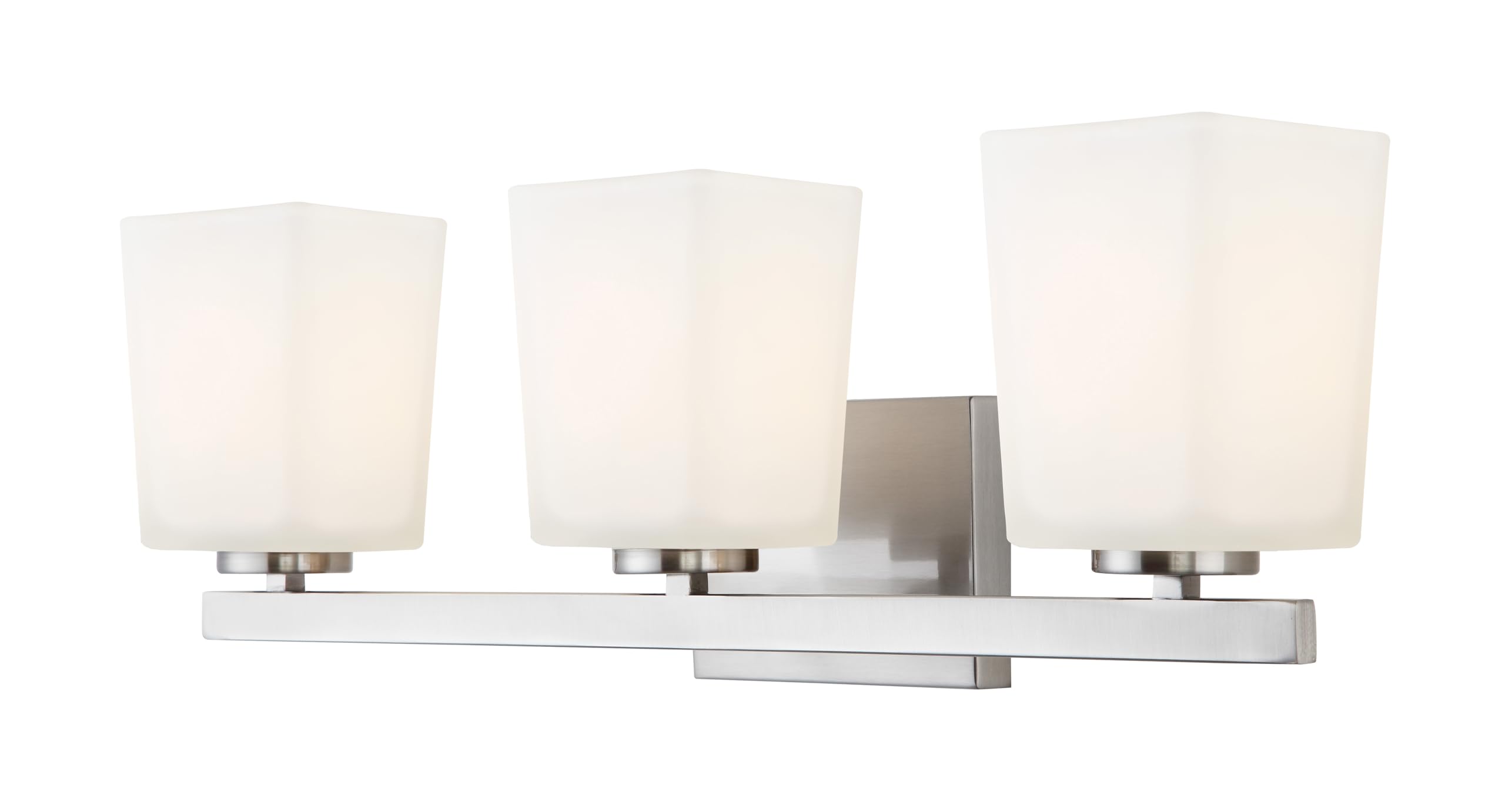 Canarm IVL472A03BN Ltd Hartley 3 Light Vanity, Brushed Nickel with Flat Opal Glass