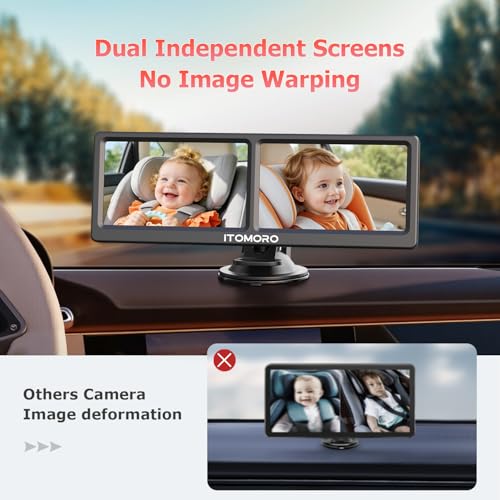 Image of Itomoro Baby Car Camera for 2 Kids, 7 inch HD 1080P Dual Camera Split Screen
