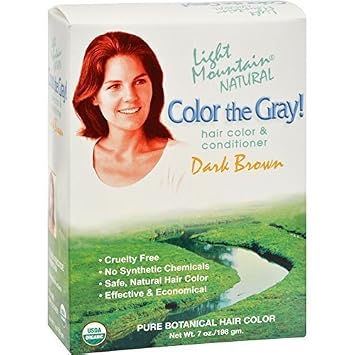 Light Mountain Hair Color - Color The Gray! Dark Brown - Case of 1-7 oz.
