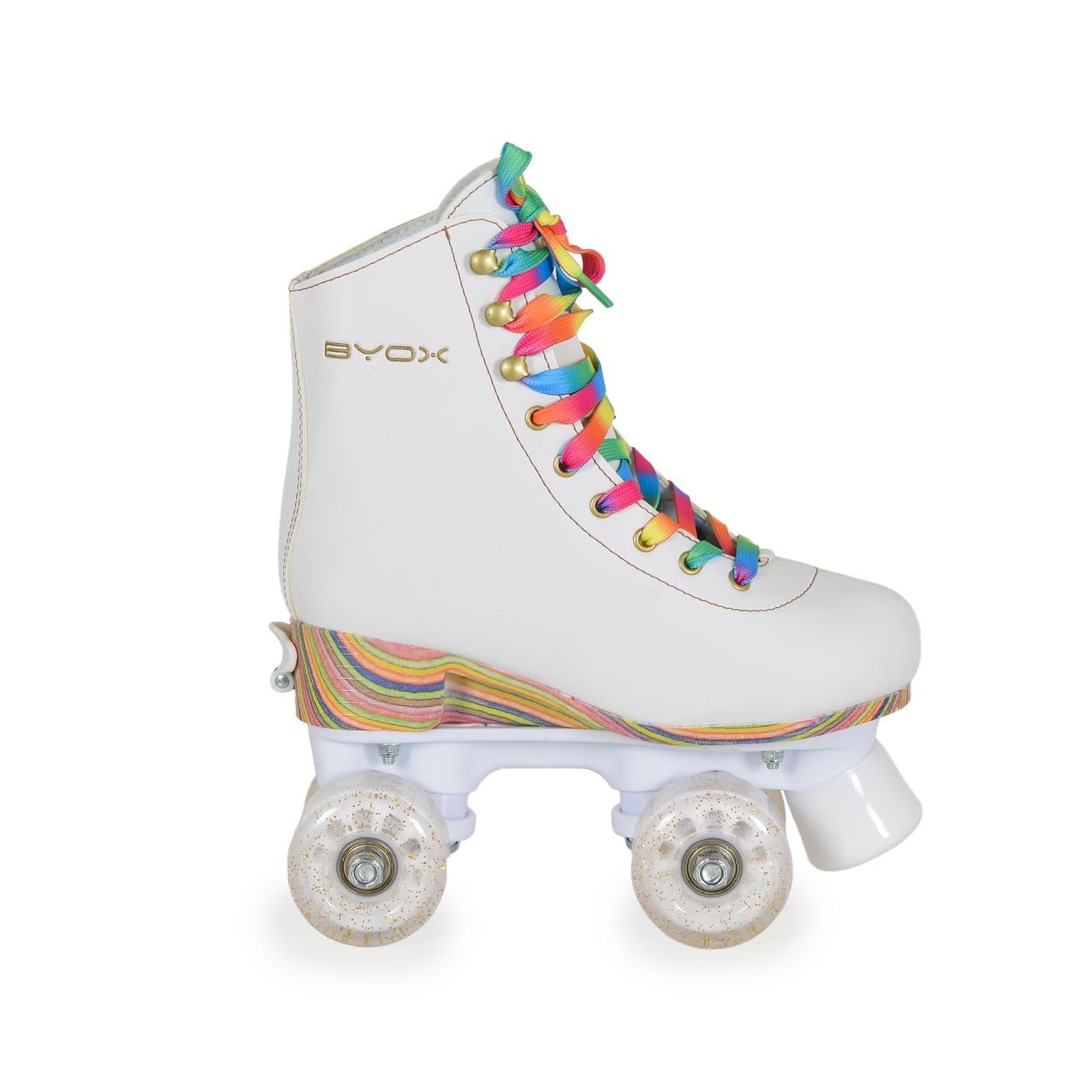Rollschuhe Donna weiß, PU-Rollen mit Glitzer, ABEC-5 Lager, versch. Größen Gr. XS (27-30)