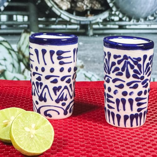 Mextequil 1234 Talavera Shot Glasses Set Of 4 Authentic Mexican Tequila Shot Glasses thumb #6