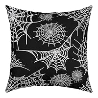 Federa decorativa per cuscino di Halloween, set di 4 federe in cotone e lino per divano, camera da letto, casa, 45 x 45 cm