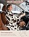 Sino Salected Cow Print Heated Car Throw Blanket, Updated 12/24 Volt Electric Blanket, 3 Heating Levels & 4 Hours Auto Off, Portable Heated Blanket for Car, Truck, SUV, RV & Camping, Washable