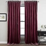 StangH Velvet Curtains 96 inches Long - Burgundy Luxury Theater Curtains with Super Soft Velvet Fabr