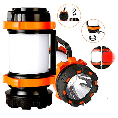Camping Lantern, Rechargeable LED Camping Lights, Water-Resistant Lamp Flashlight Survival Kit, 3000mAh Emergency