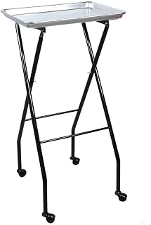 Aluminum Foldaway Folding Service Tray on Wheels