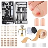 Professional ingrown toenail Correction kit with Travel Storage Box, Pedicure Tools, ingrown toenail Patches, Nail Clippers, and Nail File for Convenient at-Home Foot Care.