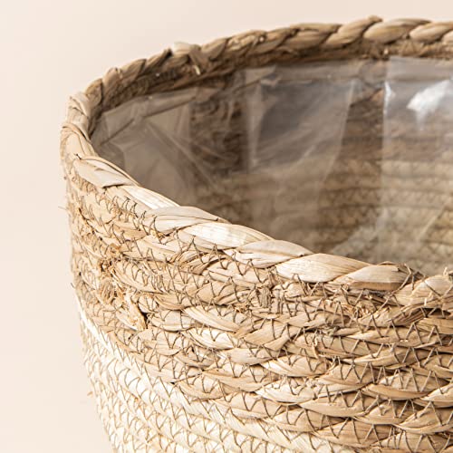 La Jolie Muse Seagrass Planter Basket Indoor Outdoor, Flower Pots Cover, Plant Containers, Beige, 10 Inch #TOP3