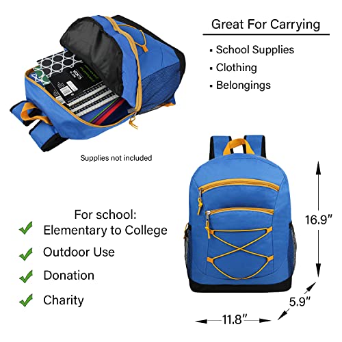 24-Pack 17" Double Bungee Backpacks for Kids - Bookbags in Bulk for Elementary, Middle, and High School Students, 8 Assorted Colors4