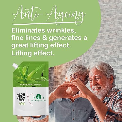 100% Reines Aloe Vera Gel direkt aus Lanzarote Spanien Feuchtigkeitscreme für Gesicht Körper Pickel Trockene Haut After Sun Sonnenbrand Haar Gel After Shave Herren 1000 ml