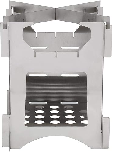 Miniatura 4 de Estufa de leña, portátil de acero inoxidable plegable de leña, mini cocina para acampar al aire libre, viajes, senderismo, picnic
