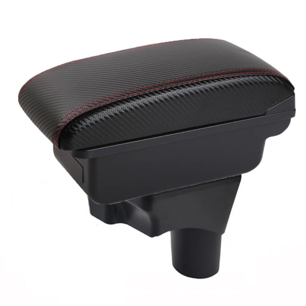 UMDJJU For Sunny For March For Micra Car Armrest Box Accessorie Storage Parts Dedicated Interior Retrofit Elbow Support For Drivers Car Centre Console Armrest Box(A-No USB-Red Line)