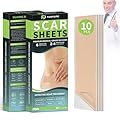 FANPARE Medical Grade Silicone Scar Sheets Scar Tape (1.6"x 6",10Pcs), FDA Approved Scar Strips Treatment & Prevention, Scar Tape for Surgical Scars,C-Section,Tummy Tuck,Keloid Bump Scars Removal