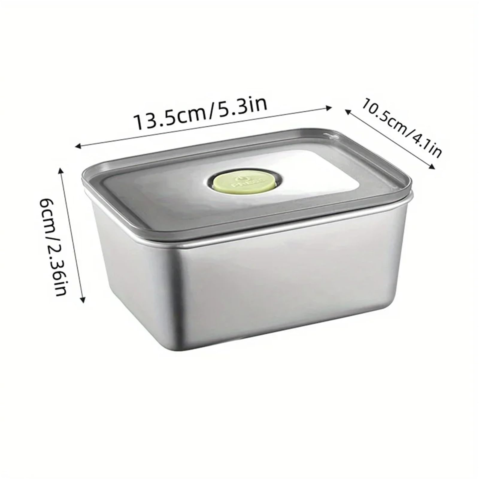 Bento Box con Coperchio sigillato in Acciaio Inossidabile, Vassoio for Frutta, for la Preparazione degli Alimenti, Scatola di conservazione refrigerata for Frigorifero(1pc)