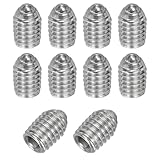 PATIKIL M6x8mm Ball Point Set Screws, 10 Pcs 304 Stainless Steel Hex Socket Spring Ball Point Grub Screws for Industrial Machine Home Furniture Workplaces, Silver