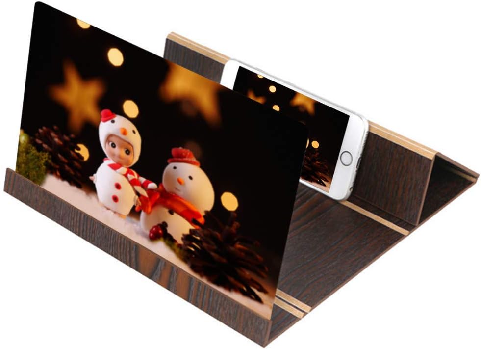 Doingshop Screen Magnifier 3D Smart Mobile Phone Movies Amplifier Foldable Holder Stand for Any Smartphone iPhone 4/5/6/7/7S Plus Samsung Galaxy Note 6/5/4/3 Edge (Coffee)