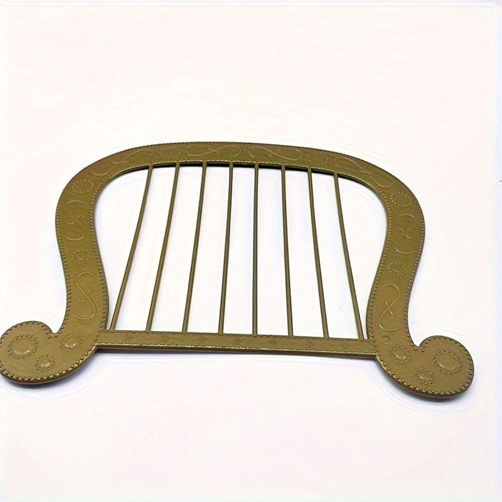 Plastik Harfe Gold 27,5 X 23 Cm - Dekoratives Modellinstrument Für Kostüm, Foto-Prop & Theateraccessoire (nicht Spielbar)