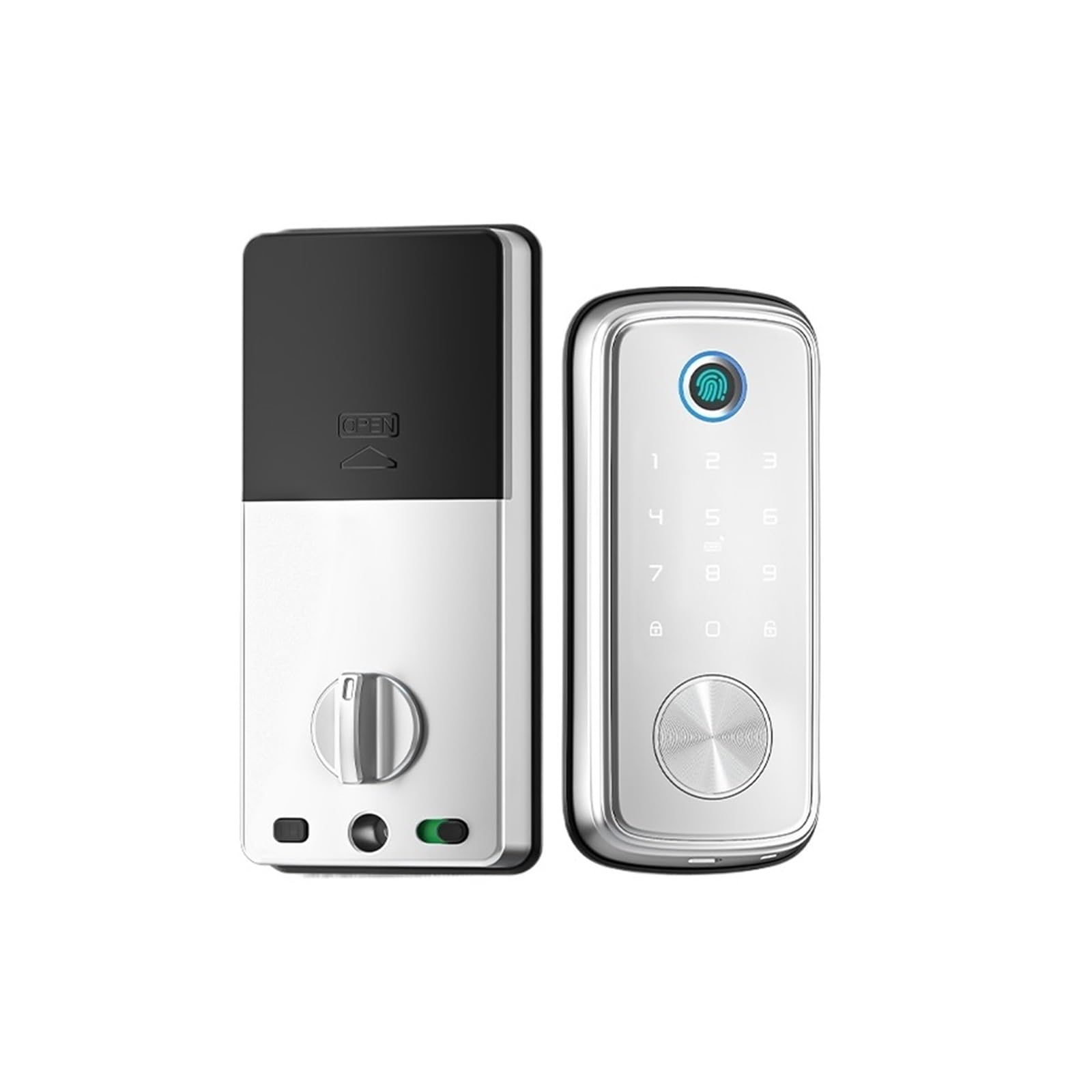 DIGNIFE Smart Door Lock, Smart Deadbolt Lock Biometric Fingerprint Keypad Keyless Entry Front Door Lock Compatible(Silver)