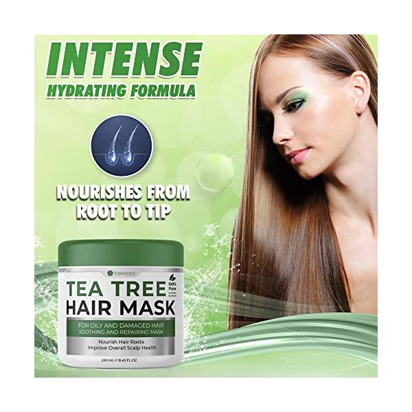 Bellisso-Tea-Tree-Oil-Hair-Mask-Products-for-Dry-Damaged-Hair-Deep-Conditioner-Treatment-Intense-Hydration-Care-and-Protein-Moisture-Repair-for-Women Tea Tree Oil Hair Mask - Deep Conditioner Treatment for All Hair Types - Intense Hydration Care and Protein Moisture Repair for Women and Men