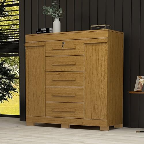 Cômoda 2 Portas 5 Gavetas 100% MDF Coleus Espresso Móveis