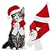 Costumi natalizi per animali domestici, QKURT Sciarpa per cappelli da Babbo Natale per gatti Gattini e cani Cuccioli Cosplay, Abiti natalizi per animali domestici