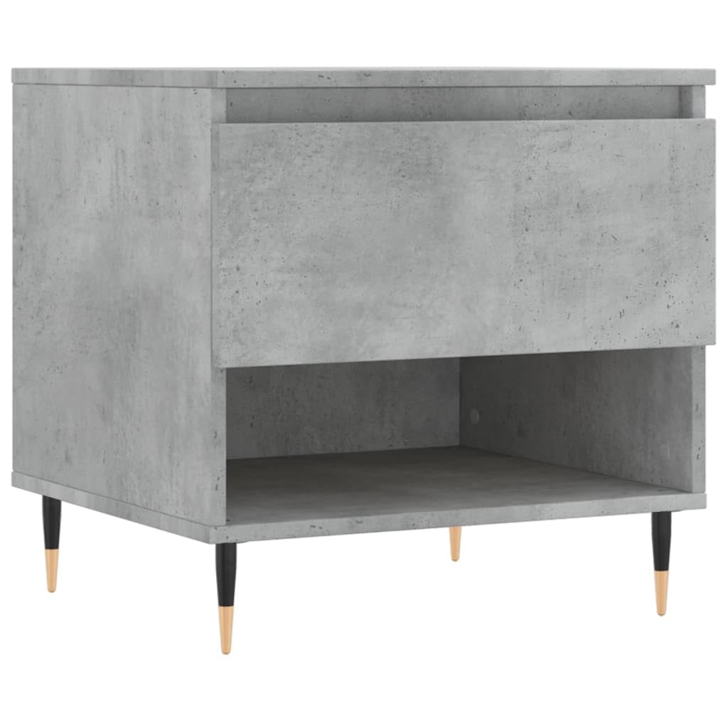 Juego de 2 mesas auxiliares pequeñas de 50 x 46 x 50 cm, de madera con patas de metal, diseño moderno, espacio de almacenamiento y estabilidad para salón, balcón, dormitorio