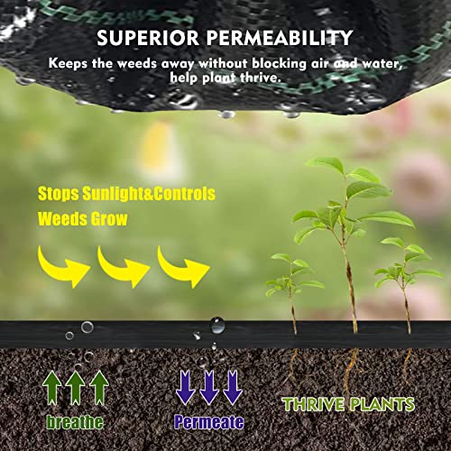 3Ftx50Ft Weed Barrier Landscape Fabric Heavy Duty, High Permeability Garden Weed Barrier Fabric, Durable Weed Blocker Fabric With Garden Shovel, Easy Setup Weed Cloth For Garden, Gravel, Etc. #TOP1