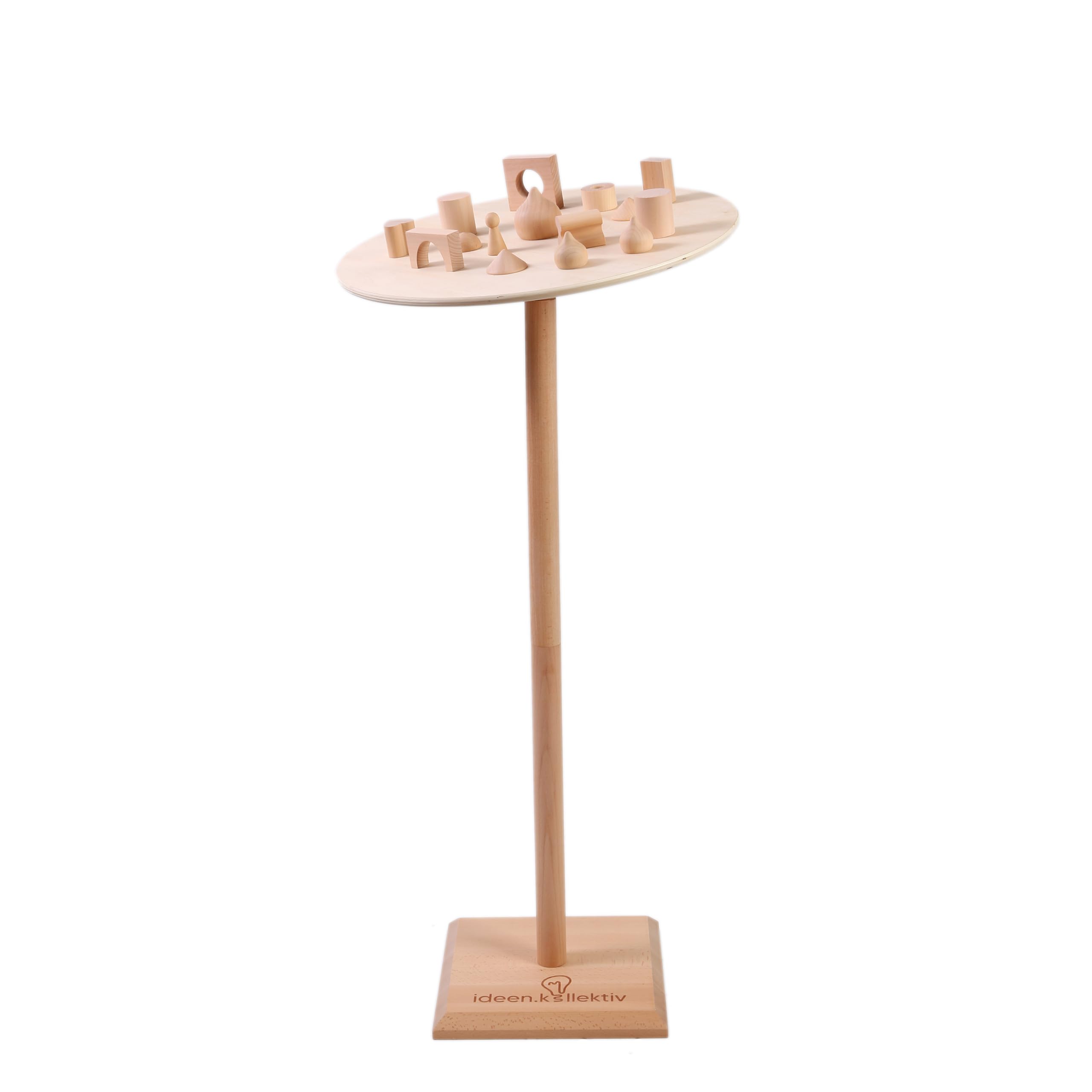 Tavolo oscillante in legno – Gioco d'equilibrio per promuovere comunicazioni, abilità e team building – con custodia e 25 elementi in legno – per coaching, allenamento ed eventi di