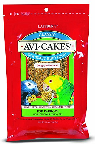 Lafeber's Avi-Cakes Gourmet Parrot Food 12 oz Nutritious Foraging Fun - 4 Pack