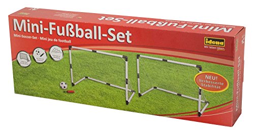 Idena 40465 - 2 Mini Fußballtore aus Kunststoff mit Netz, Ball und Ballpumpe, ab 6 Jahren, ca. 90 x 60 x 50 cm, schnelle Montage, ideal für Garten, Park, Strand oder Halle
