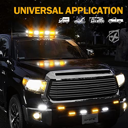 Xprite 27" White Amber Emergency Strobe Light Bar, Black Hawk High Intensity Led Warning Security Rooftop Caution Lightbar For Tow Trucks Construction Vehicle Patrol Cars Snowplow Safety #TOP5