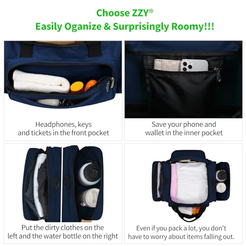 Sport Holdall Duffle Bag 75L Gym Duffle Bag with Shoulder Strap Overnight Weekender Bag for Men and Women (Navy Blue, 75L) - Image 3
