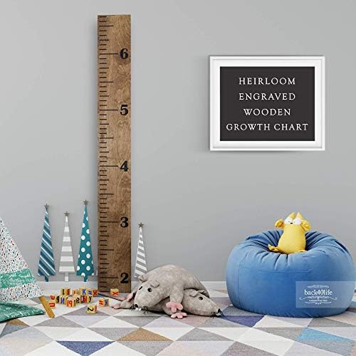 Back40Life Wooden Kids Growth Chart Ruler for Boys and Girls (Establishment) (Early American + Black)