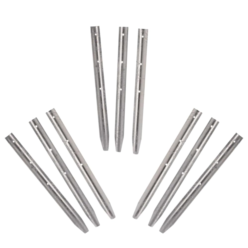 Garden Mile 30cm Metal Lawn Edging Stakes - Galvanised Metal Garden Edging Border Stakes - Landscape Edging Stake - DIY Edging for Raised Flowerbeds, Pathway, Patio, Landscaping (9pc)