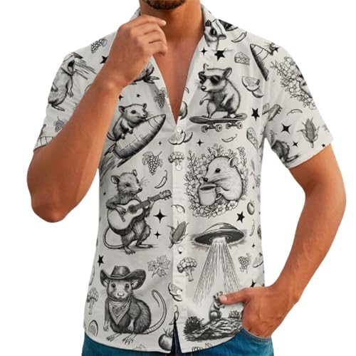 Chemise en lin homme style Hawaii imprimé funky pour des vacances d'été chics
