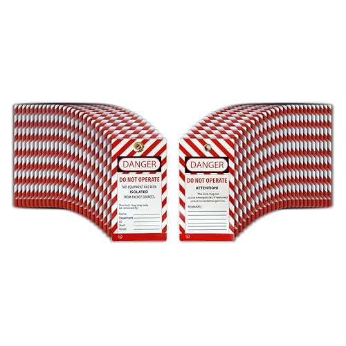Ke Kilitle Etiketle Lockout Tagout Tags | Durable, Weather-Resistant PVC | Safety Compliance, Customizable, Reusable | 7.5 x 0.05 x 14 cm | OSHA Compliant Loto Safety Tags (30)