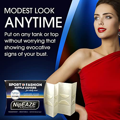 Nipeaze Fashion Full Size Sports Nip Covers - Nipple Shields, Nipple Pasties For Both Men And Women, Disposable Pasties (50 Pairs) #TOP1
