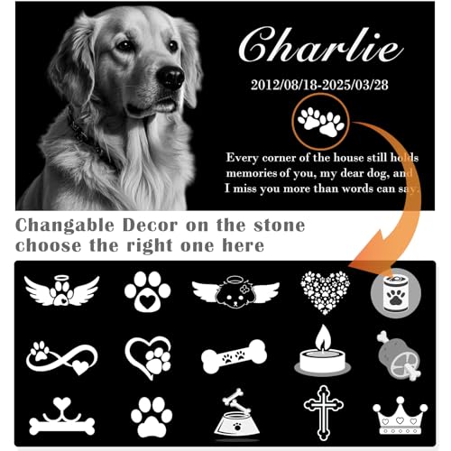 Image of Personalized Pet Memorial Stone - Custom Granite Grave Marker for Dogs Cats