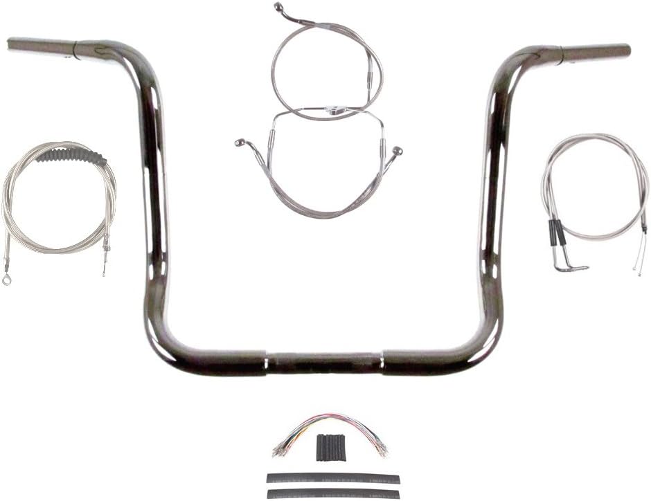 Hill Country Customs 1 1/4" Chrome 16" Ape Hanger Handlebar Kit for 1996-2006 Harley Electra Glide, Ultra Classic, Street Glide models with Cruise Control - BSC-BB16C-ESG06-C