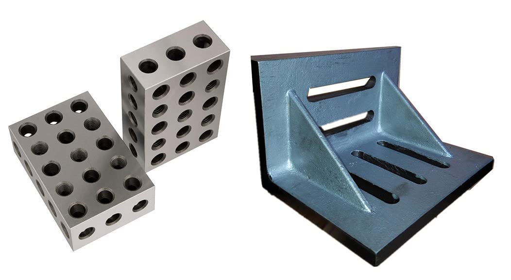 HHIP 9999-0007 6 X 5 X 4.5" Angle Plate & 01-02-2003 Block Set Matched Pair-image-9