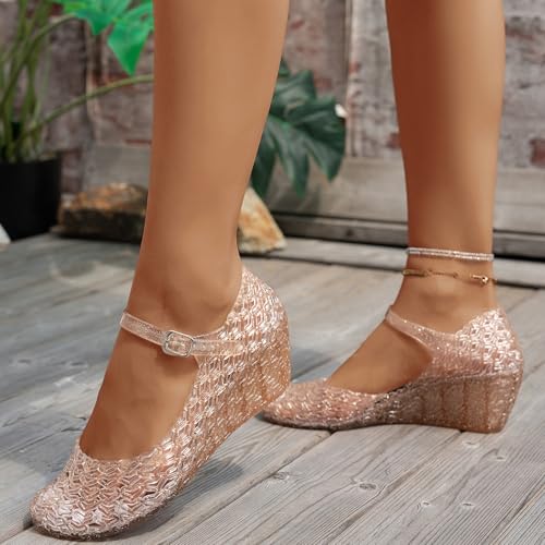 Chaussures d'été décontractées Mary Jane à talon compensé rétro