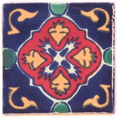 Tumia LAC Handmade Mexican Talavera Tile - Authentic Style Lola Ceramic Tiles for Crafts, Backsplashes and Home Improvement - Individual Tile