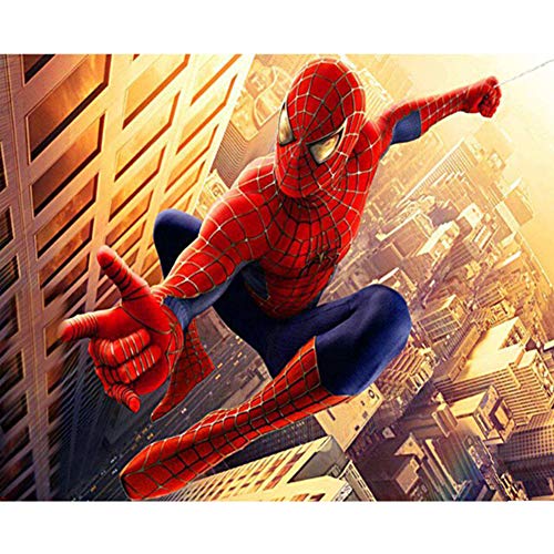 The Avengers - Kit de broderie diamant 5D à faire soi-même, peinture par numéro, motif en strass à broder au point de croix, toile, décoration murale - 40,6 x 50,8 cm Spiderman Cover